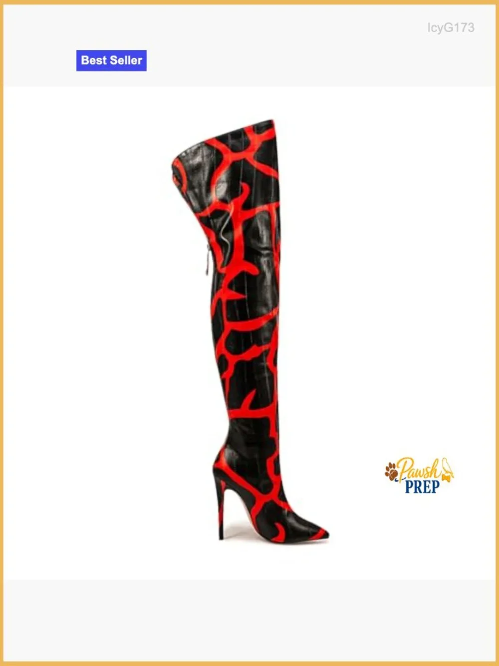 Thigh High Boots Over the Knee Stiletto Heel Pointed Toe Back Zipper Animal
